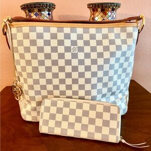 Louis Vuitton Delightful Damier Azur PM & Clemence Wallet Bundle